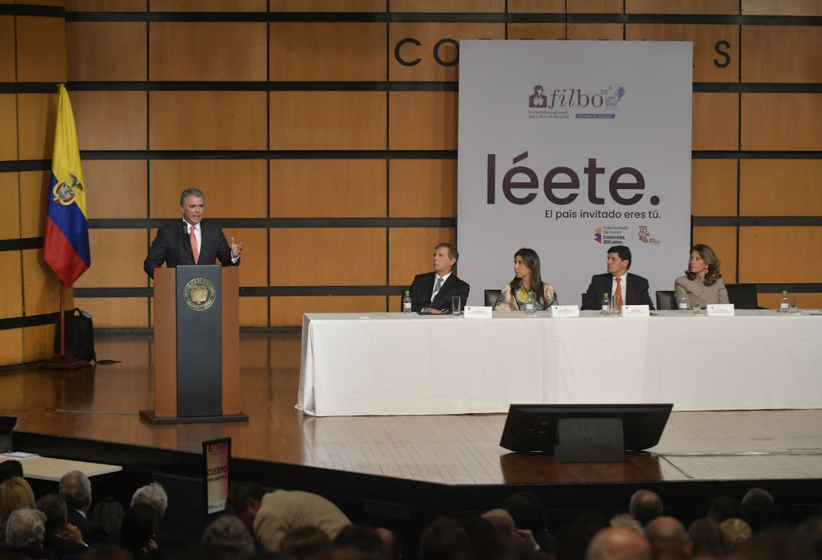 Presidente Iván Duque en su intervención durante la inauguración de la Feria del Libro de Bogotá.