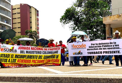 Docentes de Fecode en paro, el 10 de mayo de 2018 en Barranquilla