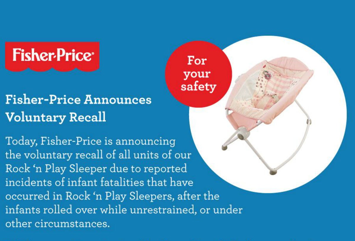 Rock'n Play Sleeper', el juguete de la marca Fisher-Price retirado del mercado