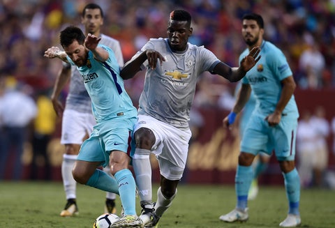 Messi y Pogba durante un juego disputado el 26 de julio de 2017 en Maryland