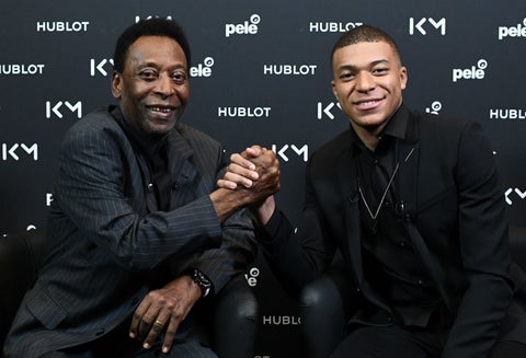 Pelé y Kylian Mbappé