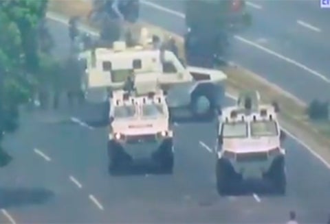 Las tanquetas del régimen de Nicolás Maduro