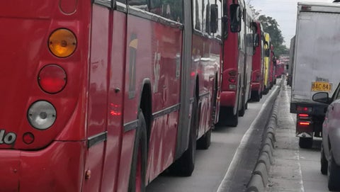 Trancón en Transmilenio