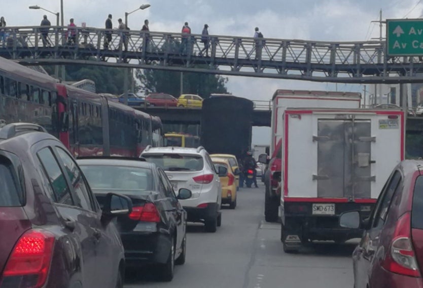 Trancón en Transmilenio
