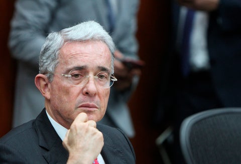 El expresidente Álvaro Uribe en la Comisión Séptima del Senado