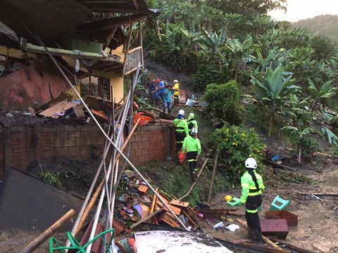 Deslizamiento de tierra en Caldas.