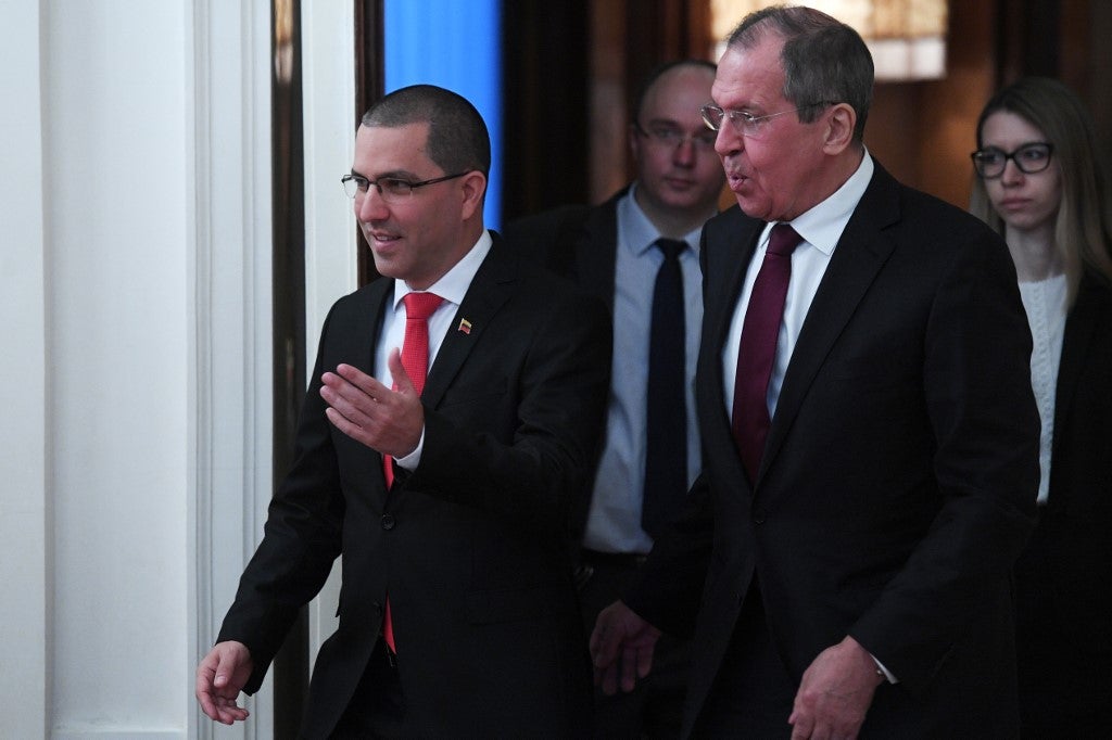 Jorge Arreaza y Serguéi Lavrov, ministros de exteriores de Venezuela y Rusia