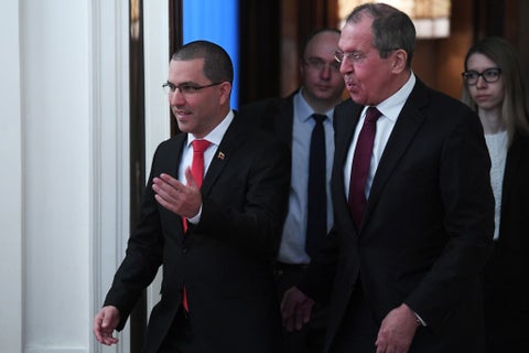 Jorge Arreaza y Serguéi Lavrov, ministros de exteriores de Venezuela y Rusia