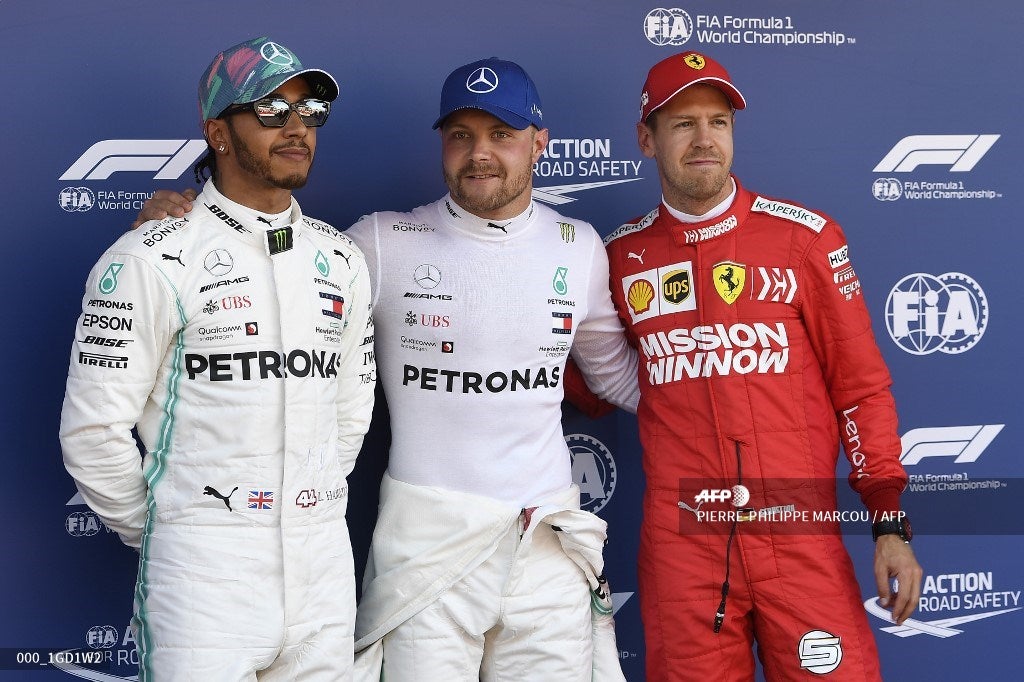 Bottas, Hamilton y Vettel en el Gran Premio de España de Fórmula 1 2019