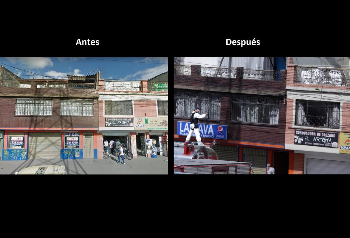 Antes y después de la explosión del barrio La Estrada