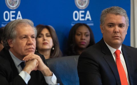 Luis Almagro e Iván Duque.