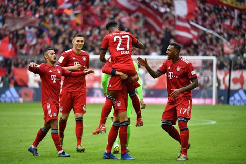 Bayern Múnich celebrando su triunfo ante Hannover