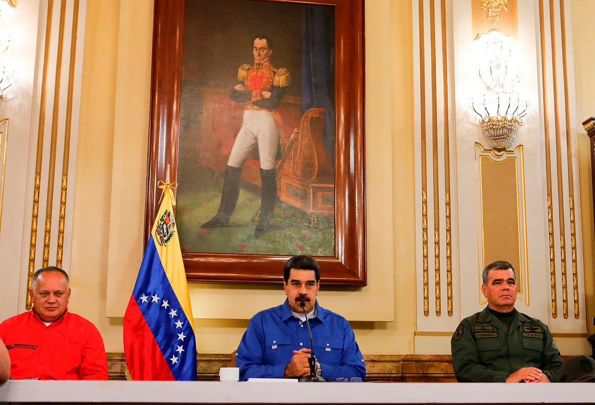 Diosdado Cabello, Nicolás Maduro y Vladimir Padrino en Caracas