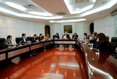 El presidente Iván Duque en Bogotá con parte de su equipo de gobierno