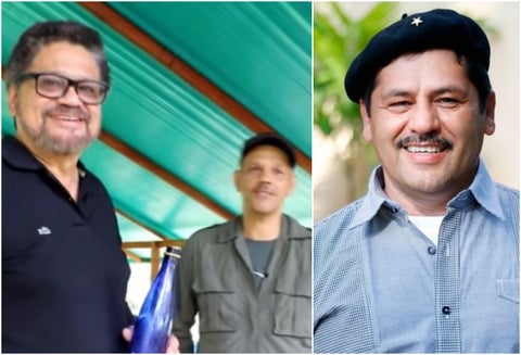 Alias Iván Márquez, El Paisa y Romaña, integrantes de la extinta Farc