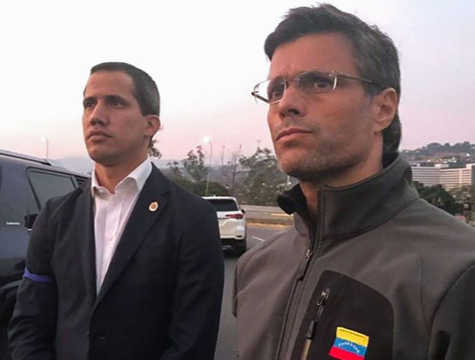 Leopoldo López y Juan Guaidó, líderes de la oposición venezolana