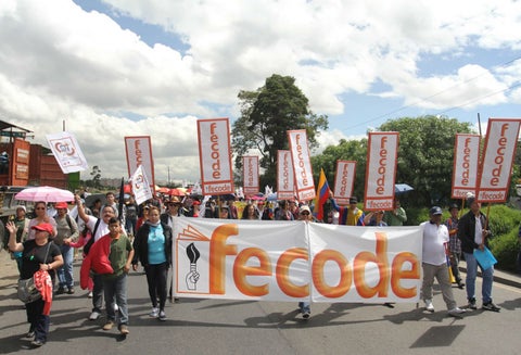 Marcha de maestros en Colombia
