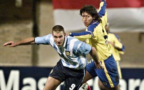 Martín Palermo y Jorge Bermúdez