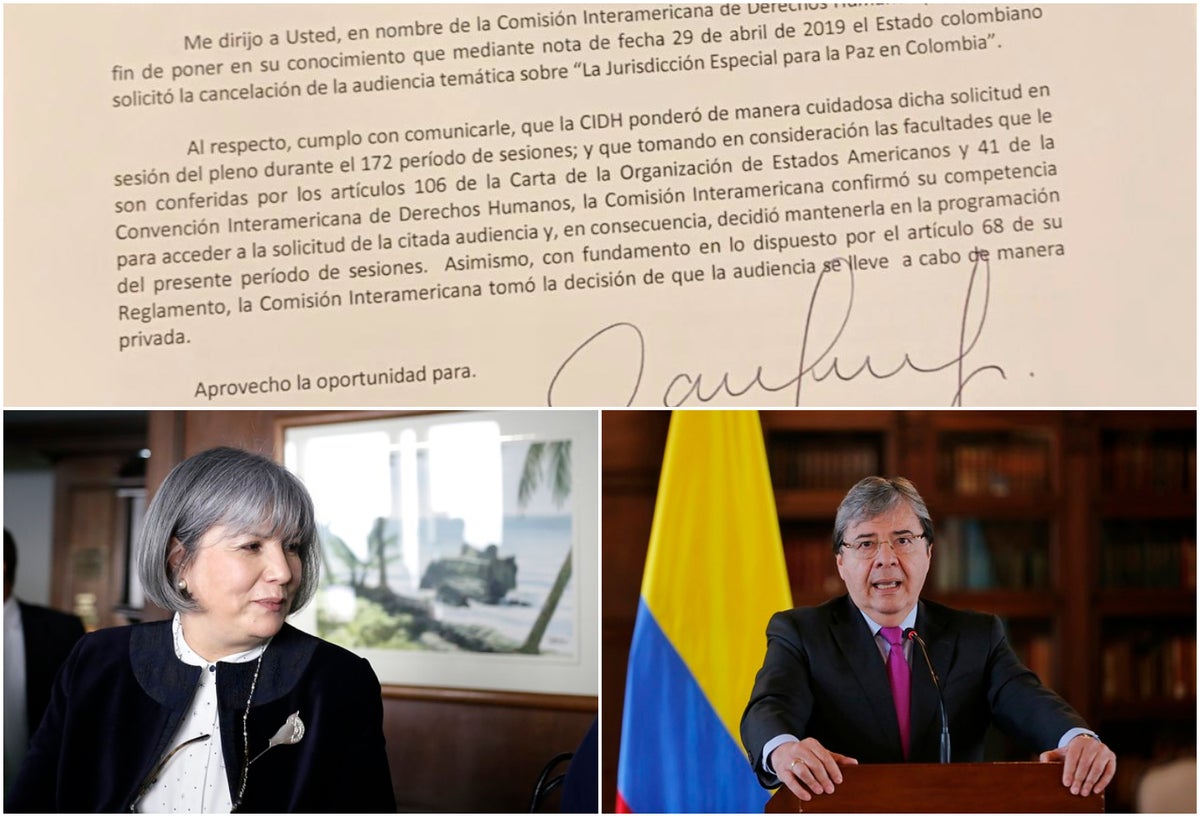 La carta de la CIDH, la presidente de la JEP Patricia Linares y el canciller Carlos Holmes