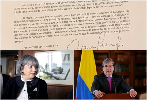 La carta de la CIDH, la presidente de la JEP Patricia Linares y el canciller Carlos Holmes
