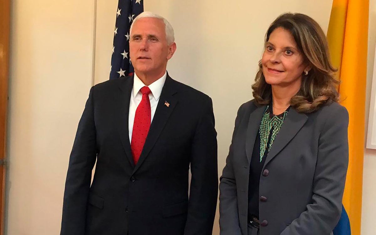 Mike Pence y Marta Lucía Ramírez.