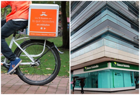 Imágenes de Rappi y Banco Falabella, respectivamente