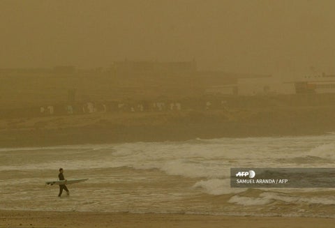 Tormenta de arena del desierto del Sahara