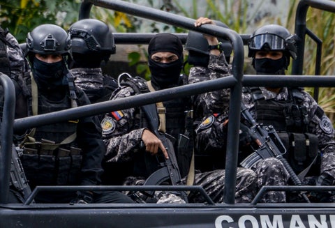 El Sebin patrullando las calles de Caracas