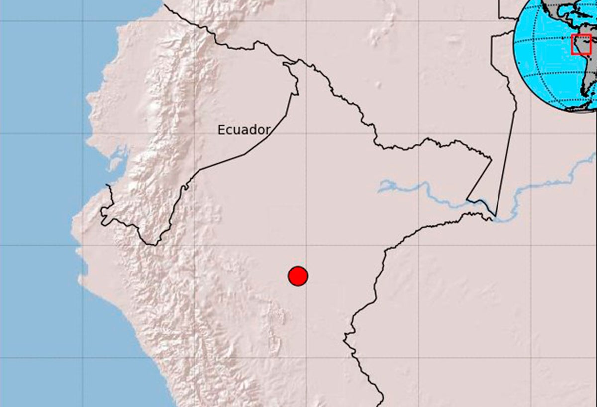 Imagen del Servicio Geológico sobre el temblor de este domingo 26 de mayo