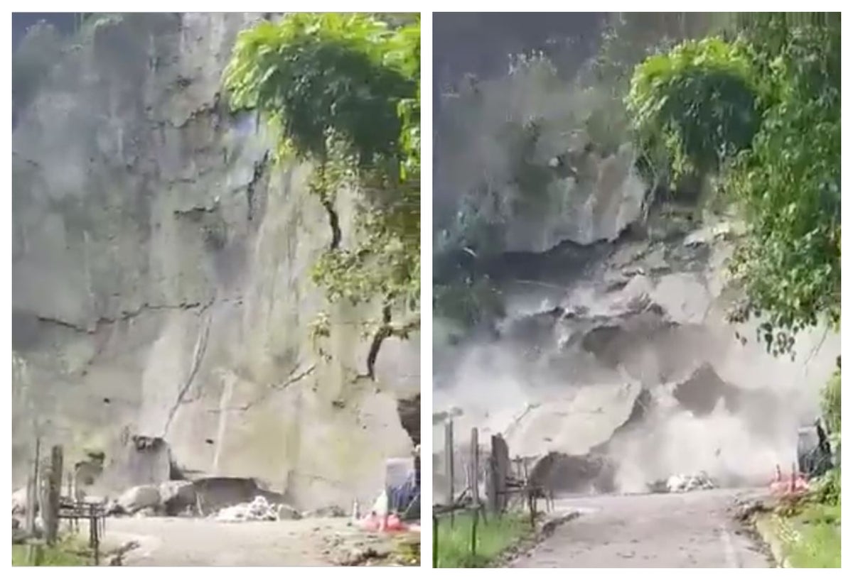 Derrumbe en vía Bogotá - Villavicencio