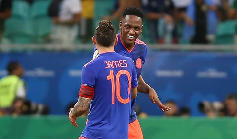 Yerry Mina y James Rodríguez - Selección Colombia