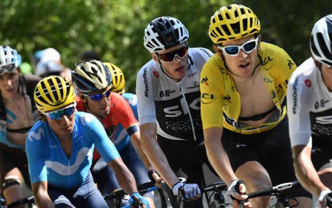 Nairo Quintana, Christopher Froome y Geraint Thomas.