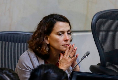 Nancy Patricia Gutiérrez, exministra del Interior, en el Senado de la República, en Bogotá