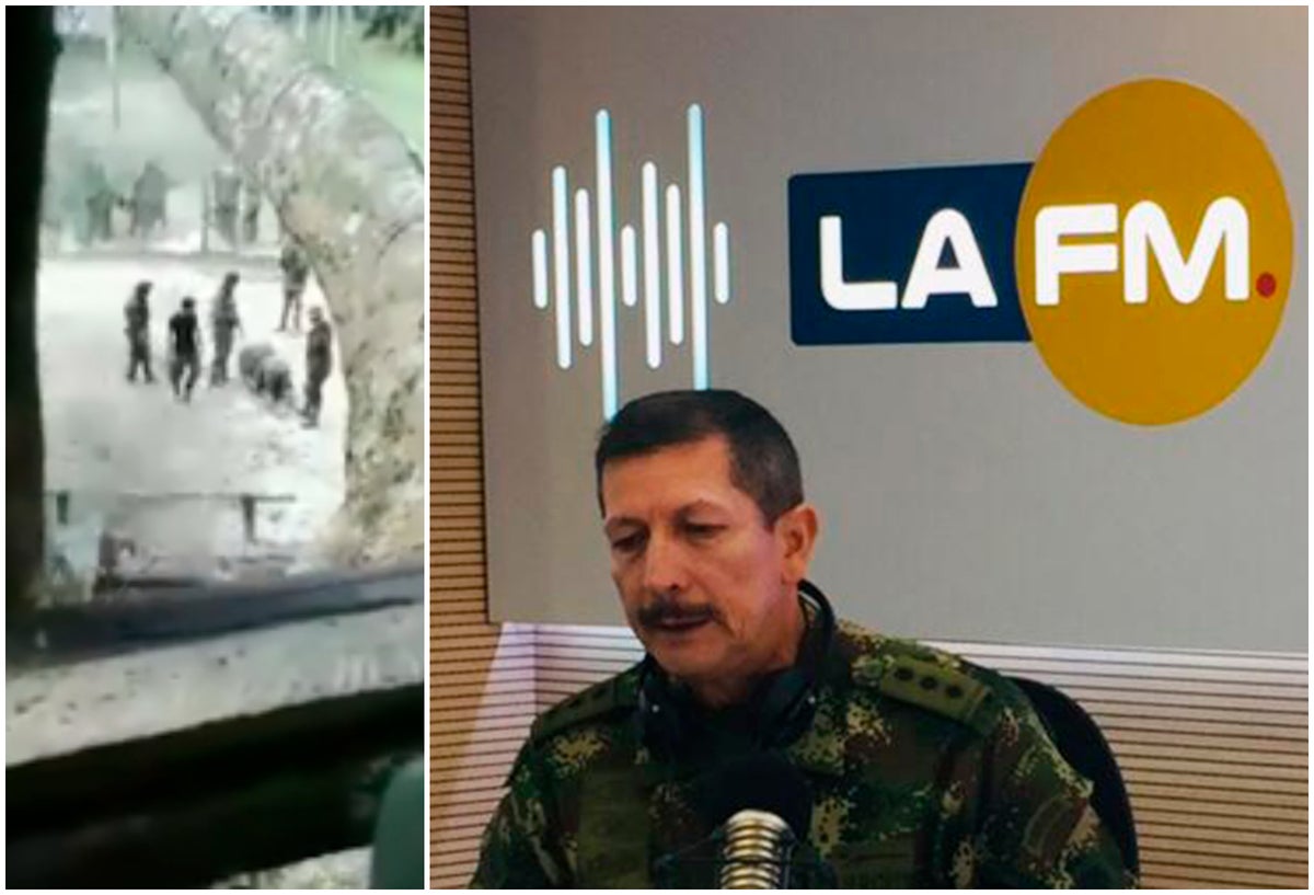A la izquierda, las imágenes publicadas por el senador Gustavo Petro. A la derecha, el general Nicacio Martínez, comandante del Ejército, en la mesa de trabajo de LA FM