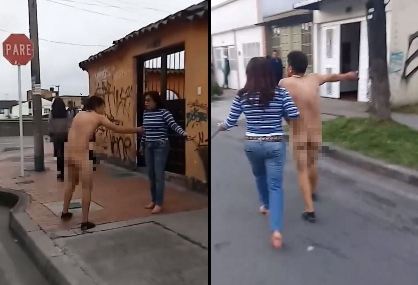 Supuesto ladrón desnudo