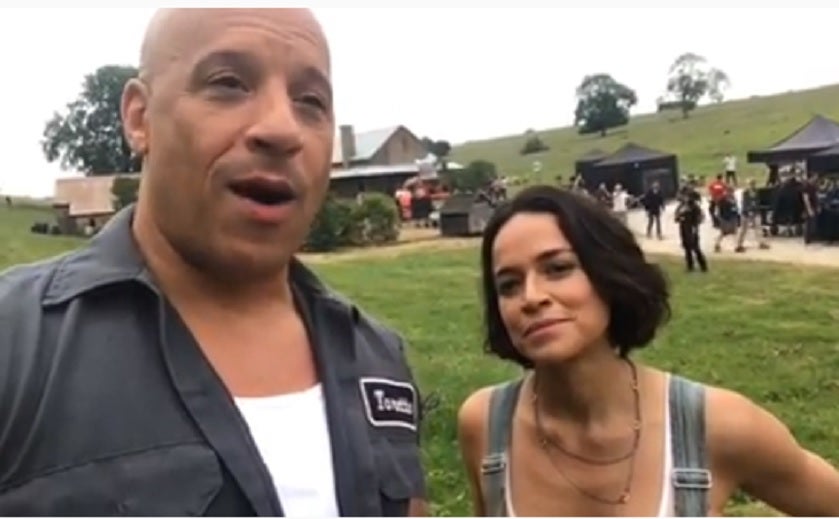 Vin Diesel y Michelle Rodríguez