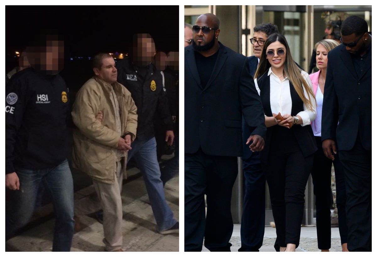 Chapo Guzmán y su esposa