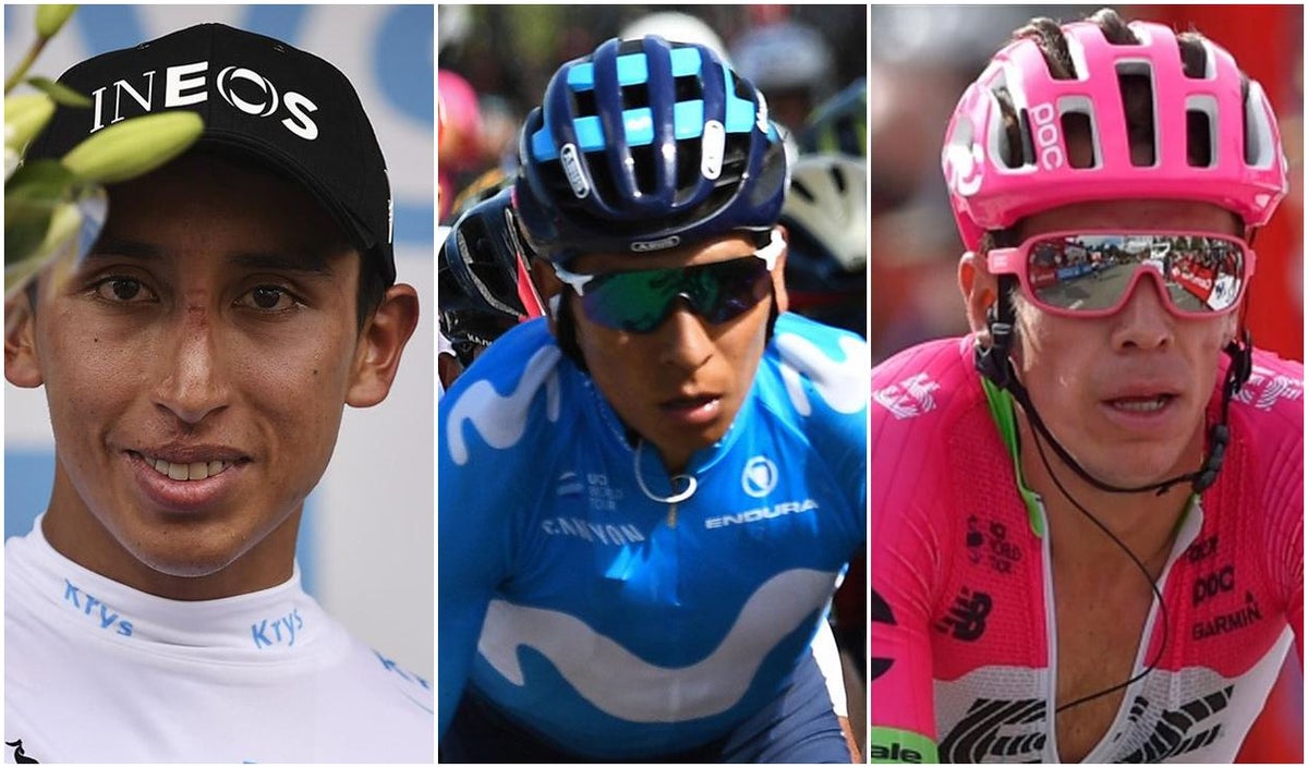 Egan Bernal, Nairo Quintana y Rigoberto Urán