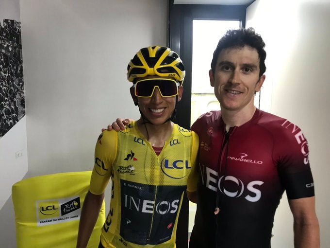 Egan Bernal y Geraint Thomas, integrantes del Ines campeones del Tour de Francia 2019 y 2018, respectivamente