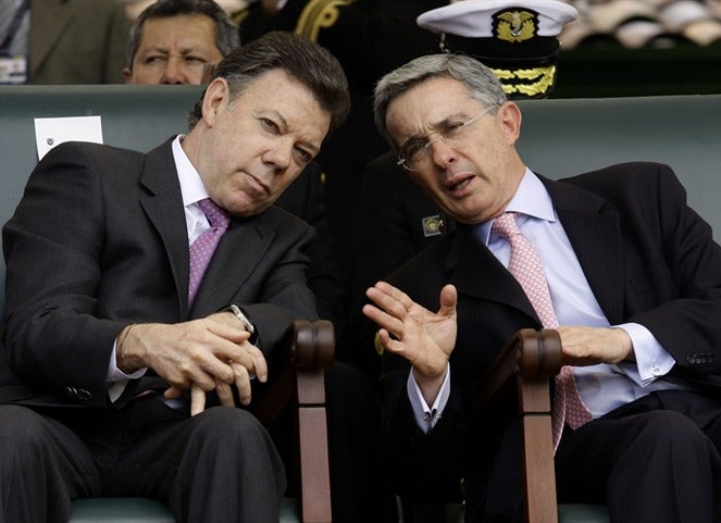 Álvaro Uribe y Juan Manuel Santos