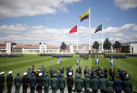 El presidente Iván Duque con la cúpula militar, el 17 de diciembre de 2018 en Bogotá
