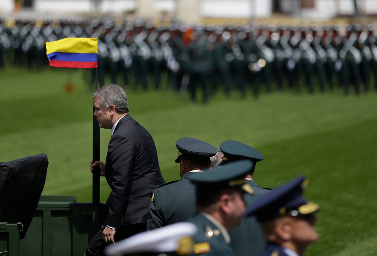 El presidente Iván Duque con la cúpula militar, el 17 de diciembre de 2018 en Bogotá