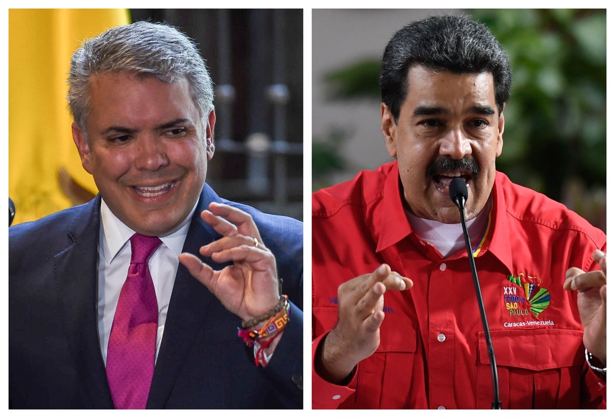 Presidentes Iván Duque y Nicolás Maduro