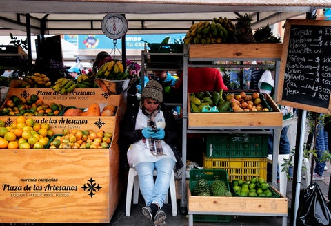 Foto de referencia del mercado campesino en Bogotá