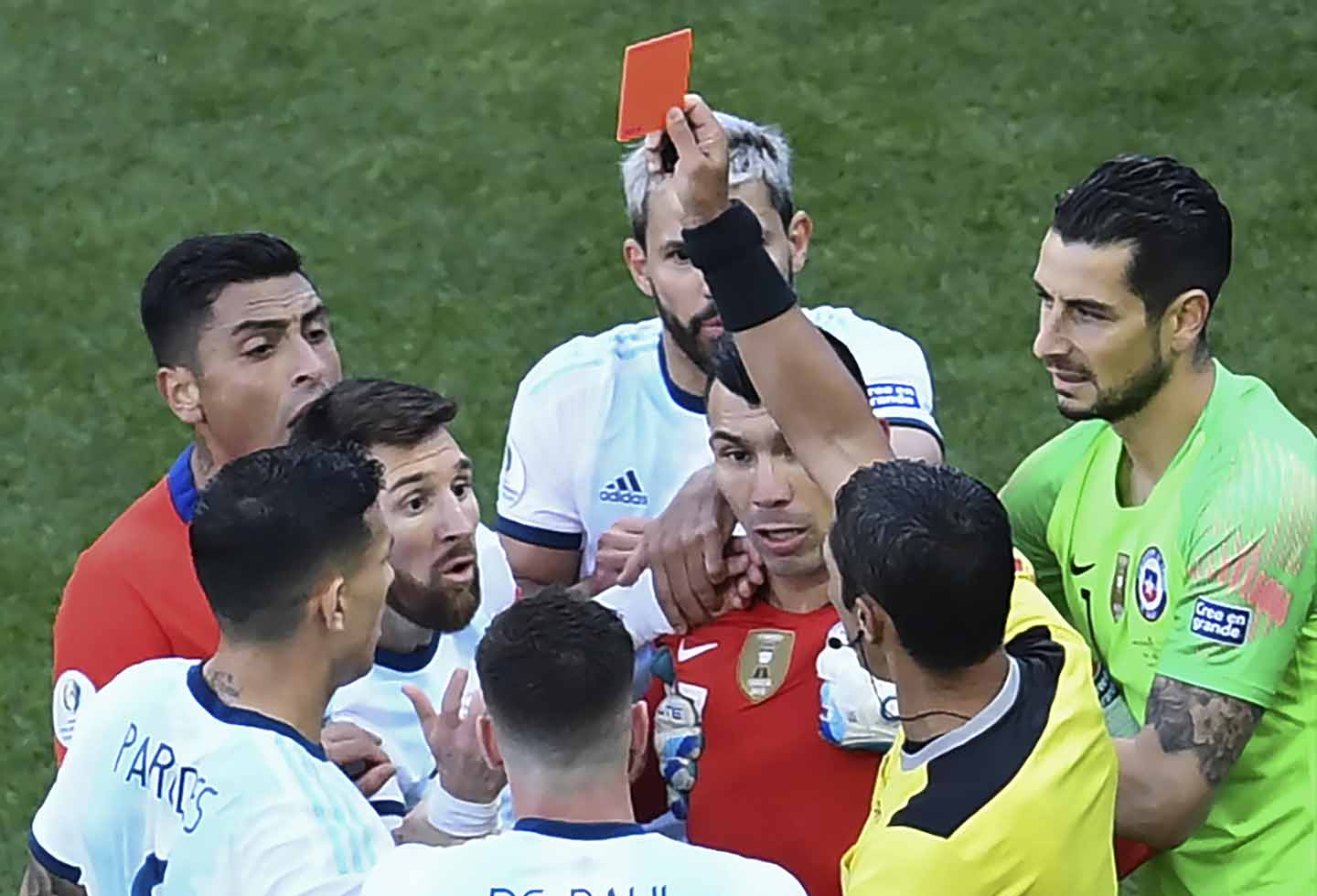 Messi el día de su expulsión ante Chile.