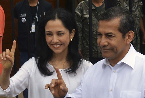 Nadine Heredia junto a su esposo Ollanta Humala.