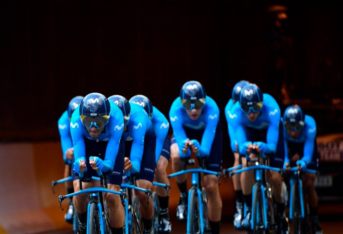 El Movistar Team en la crono del Tour de Francia 2019