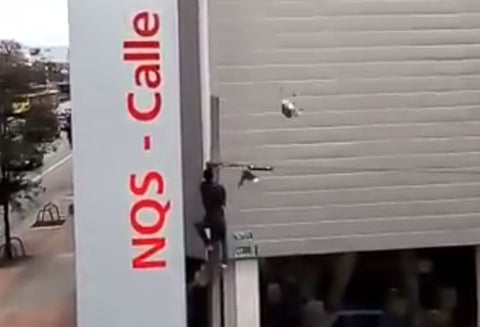 Joven rescató paloma en Bogotá.