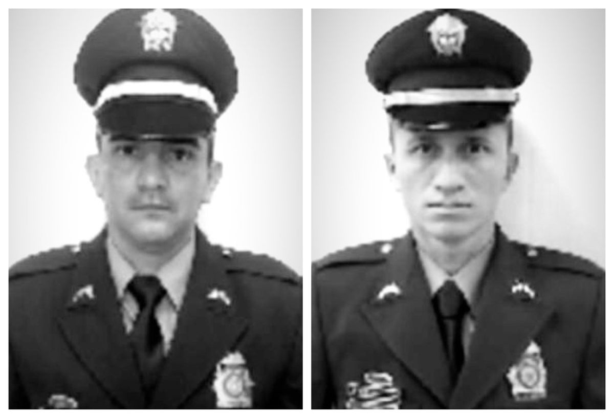 Los subintendentes Ómar Archila y Arbey Rativa, asesinados en Ocaña (Norte de Santander)