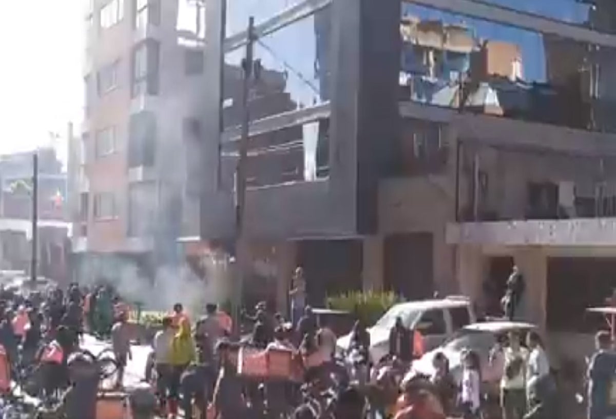Protesta de tenderos en el norte de Bogotá.